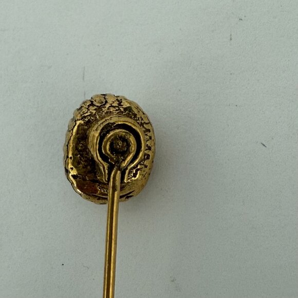 Vintage Gold Cameo Stick Pin With Ornate Frame 2.5" - Picture 5 of 5